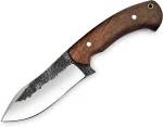 High Carbon Steel Knife - Handmade Full Tang Bushcraft Knife - Hunting Knife, Survival Knife, Fixed Blade Knife & Camping Knife - Camping Knives & Hunting Knives with Rosewood Handle & leather Sheath - Image 3