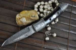 Handmade Damascus Pocket Knife - Hunting Knife Foldable - Image 2