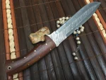 Custom Handmade Damascus Hunting Knife - Beautiful Bowie Knife - Image 2